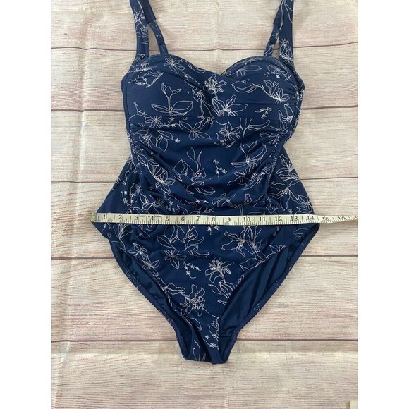 Niptuck Swim Women's Ruched Bodice Printed One Piece Swimsuit - 8 - Picture 5 of 12